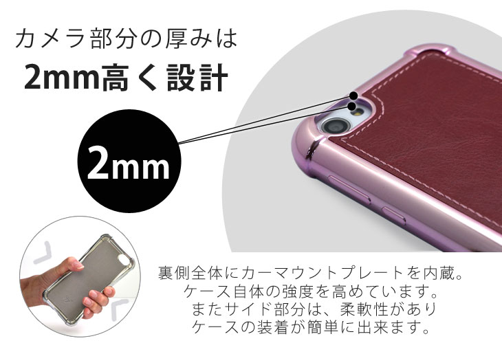 Hy+ AQUOS R(アクオスR) SH-03J SHV39 耐衝撃ケース ビンテージPU仕上げ (カーマウントプレート、ストラップホール付き)