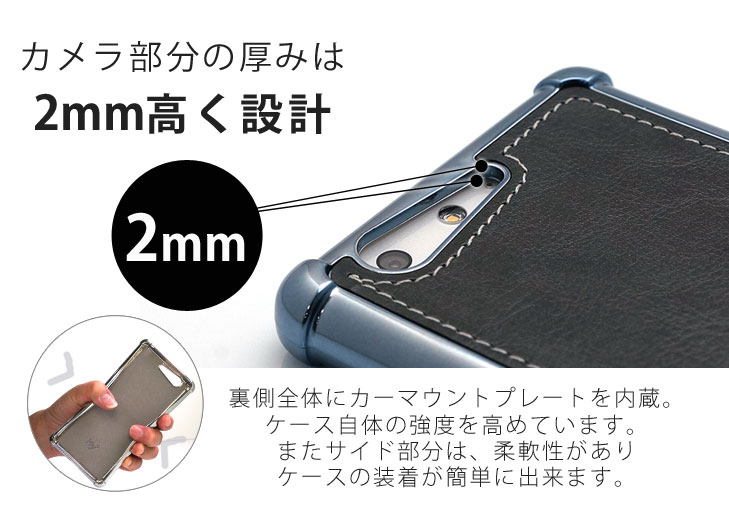 Hy+ arrows Be F-05J、arrows SV F-03H、arrows M03 耐衝撃ケース ビンテージPU仕上げ (カーマウントプレート、ストラップホール付き)
