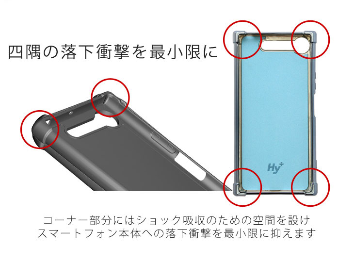 Hy+ Xperia XZ1 (エクスペリアXZ1) SO-01K SOV36 耐衝撃ケース ビンテージPU仕上げ (カーマウントプレート、ストラップホール付き)