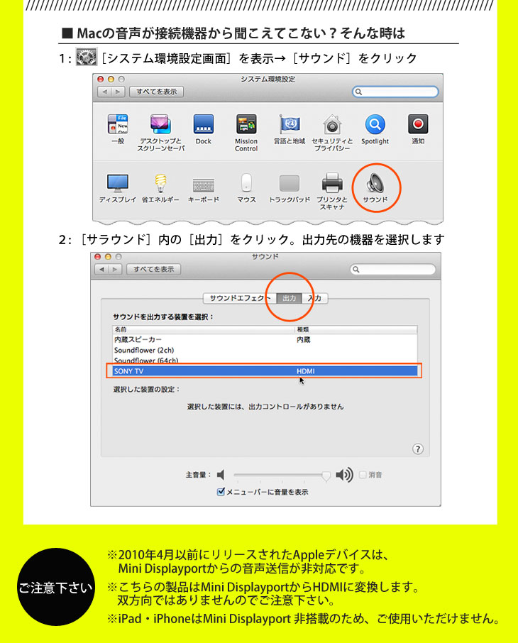 Hy+ Mini Displayport(ミニディスプレイポート) to HDMI 変換ケーブル 1.8m HY-MDPHD1