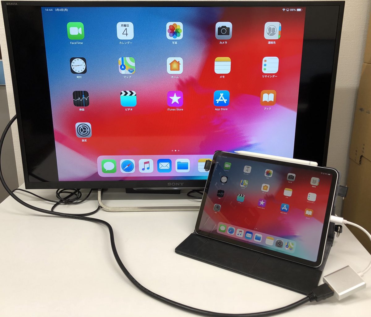 iPad Pro 11インチ(A1980、A1934、A2013)の画面をType-C to HDMI 変換