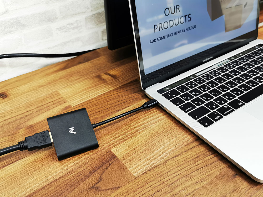 Macbook Proをミラーリングでテレビ出力する方法。Type-C HDMI変換USB 