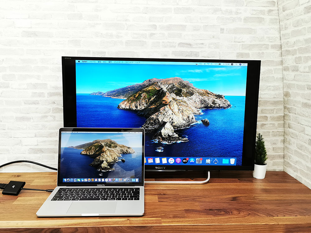 Macbook Proをミラーリングでテレビ出力する方法。Type-C HDMI変換USB