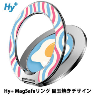 Hy+ MagSafe リング 目玉焼きデザイン スマホリング 両面マグネット式 スタンド機能付き iPhone Android 対応 薄型 軽量 メタル素材 magsafe車載ホルダー対応 目玉焼き