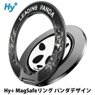 Hy+ MagSafe リング パンダデザイン スマホリング 両面マグネット式 スタンド機能付き iPhone Android 対応 薄型 軽量 メタル素材 magsafe車載ホルダー対応 パンダ